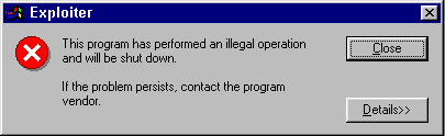 This program has performed an illegal operation...